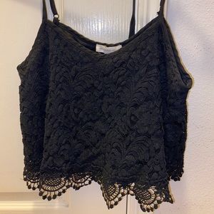 Black laced crop top